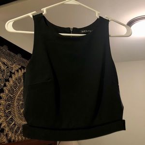 Black Sleeveless Crop Top